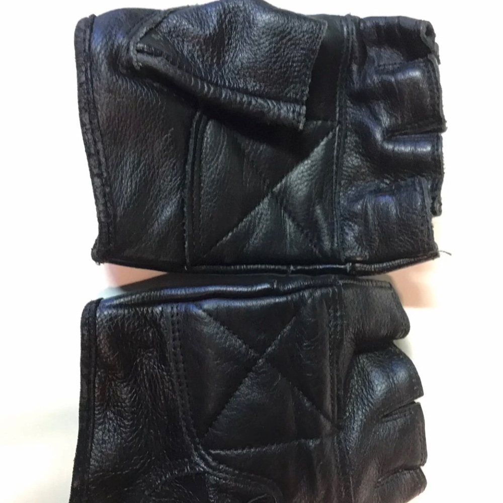 Fingerless Leather Motorcycle Gloves